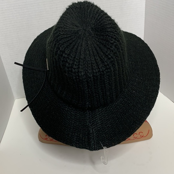 Nine West | Black Knitted Canvas Floppy Derby Hat | Influencer Status Beach Cap - Picture 6 of 13